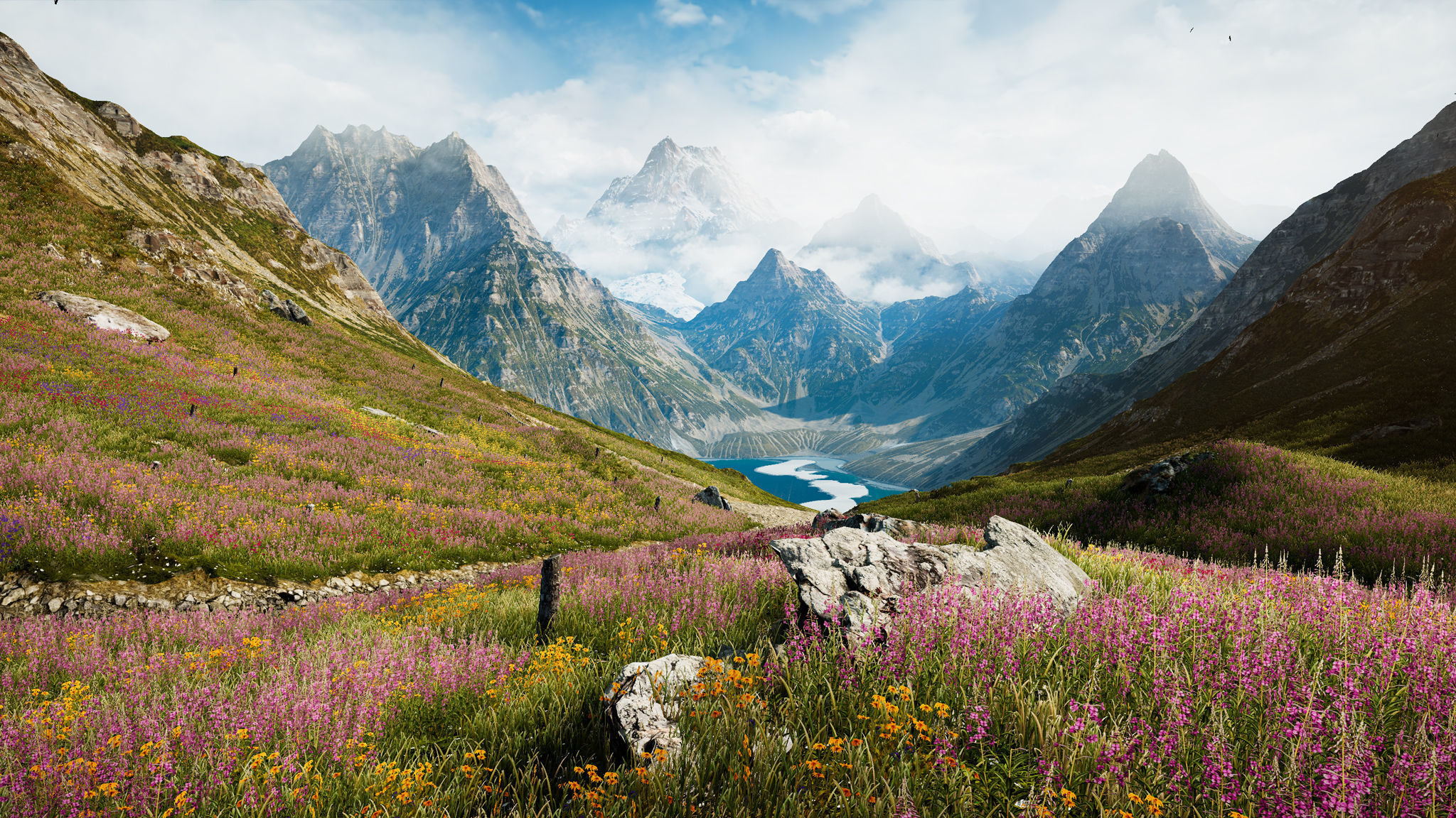 Alpine Lake Environment - Unity 2017-18-19 Projects Low-poly 3D model_13