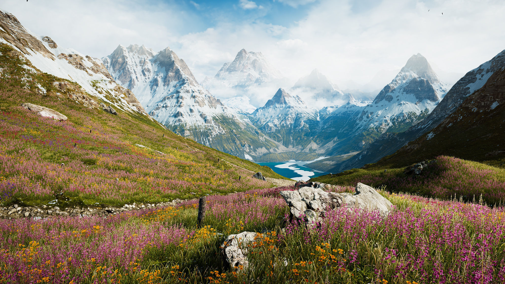 Alpine Lake Environment - Unity 2017-18-19 Projects Low-poly 3D model_14