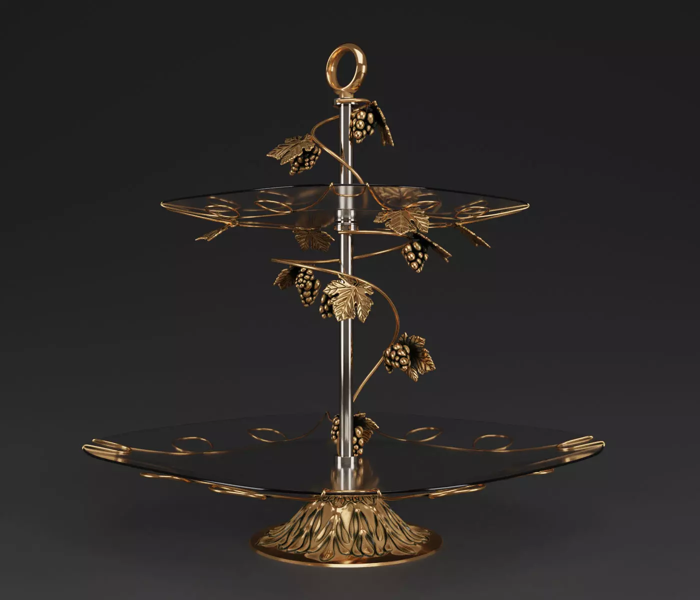 Two tier tray 3D model_0