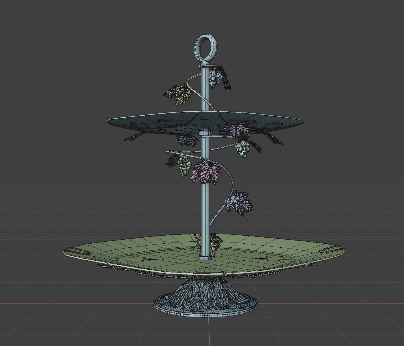 Two tier tray 3D model_5