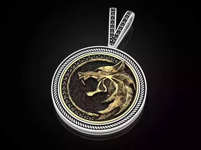Pendant Wolf witcher 3D print model