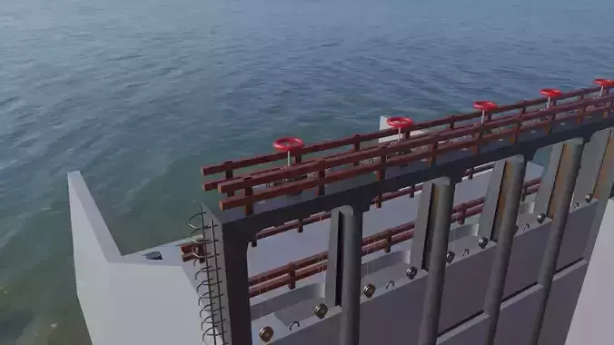 Water Dam Sluice Gate Free low-poly 3D model