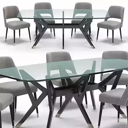 Adriana Hoyos Table TN06-110 Chair TN01-110 3D model