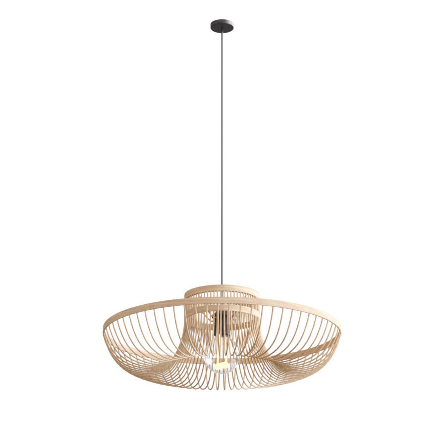 Luminaire sumbawa - suspension en bambou 3D model_1