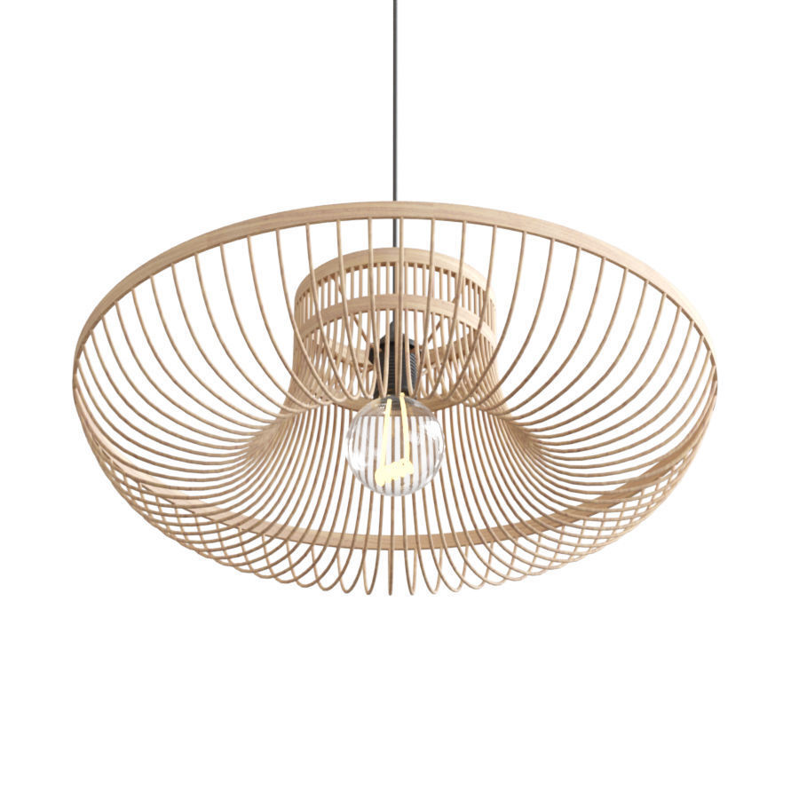 Luminaire sumbawa - suspension en bambou 3D model_2