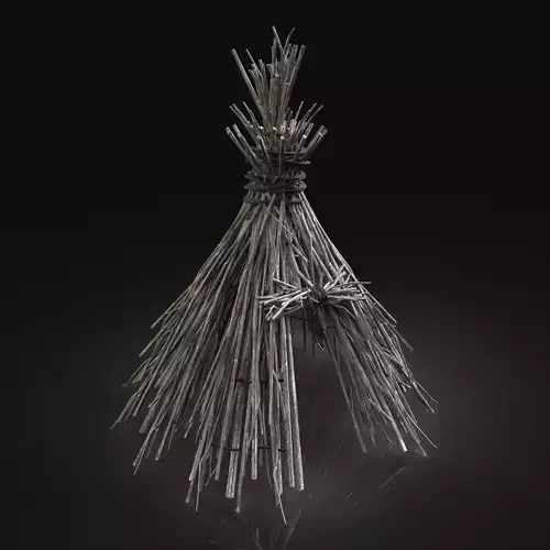 Next Gen AAA Forest Shelter Hut made of sticks Low-poly 3D model