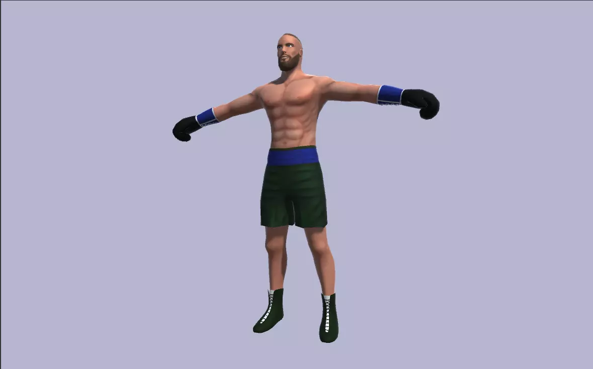 Rigged Boxer Low-poly 3D model_0