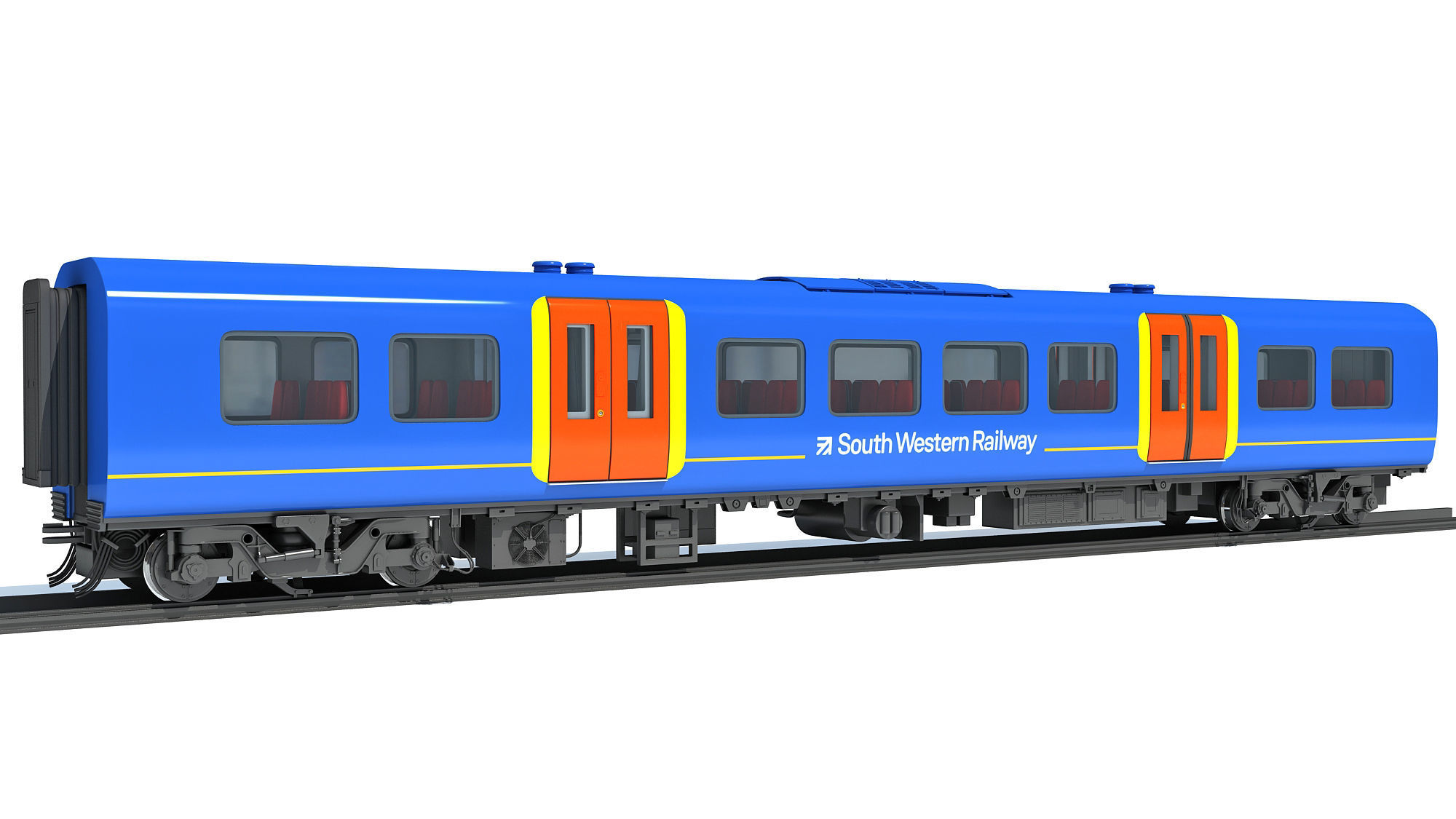 South West Rail Class Passenger Car 3D model_6