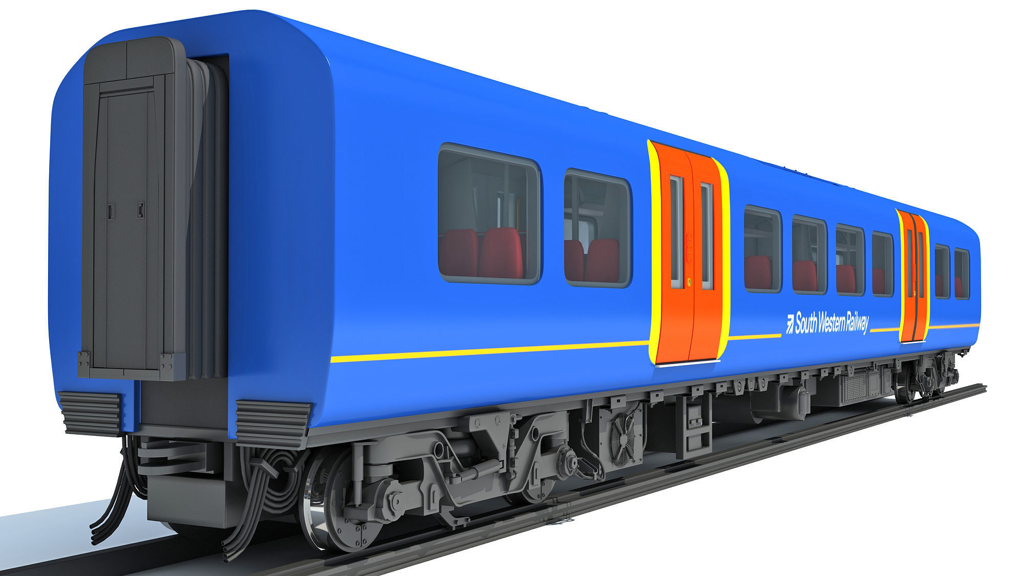 South West Rail Class Passenger Car 3D model_8
