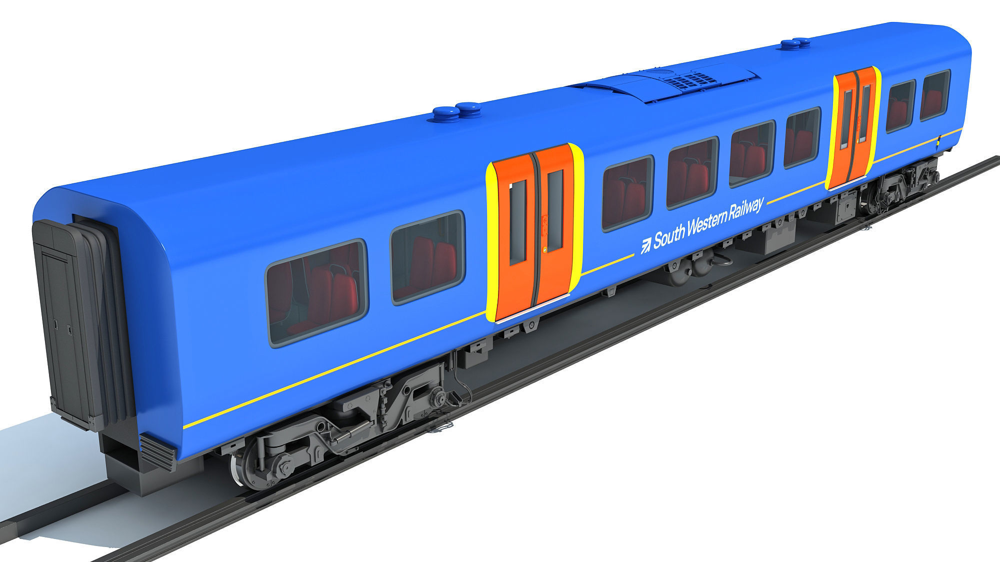 South West Rail Class Passenger Car 3D model_4