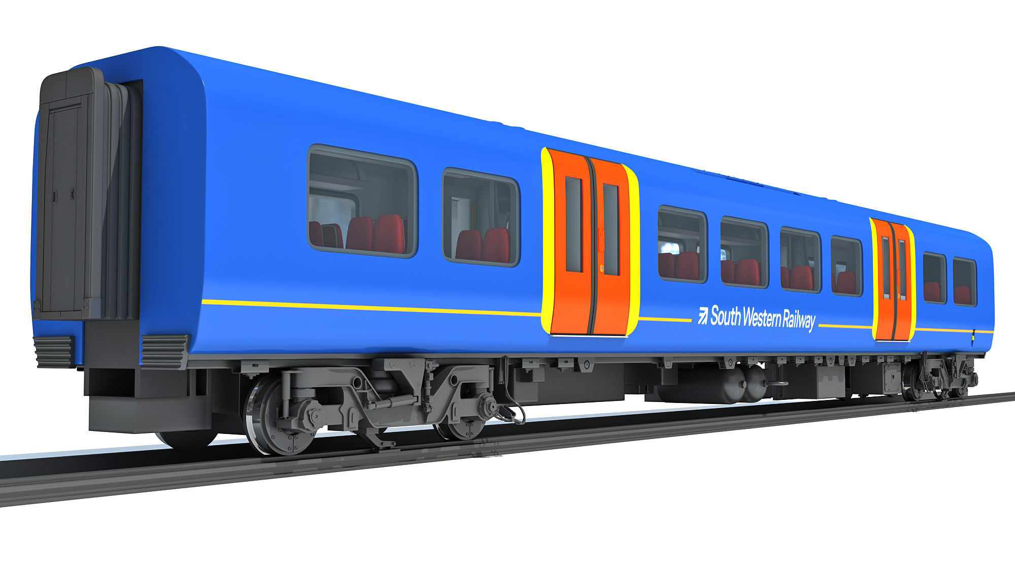 South West Rail Class Passenger Car 3D model_5
