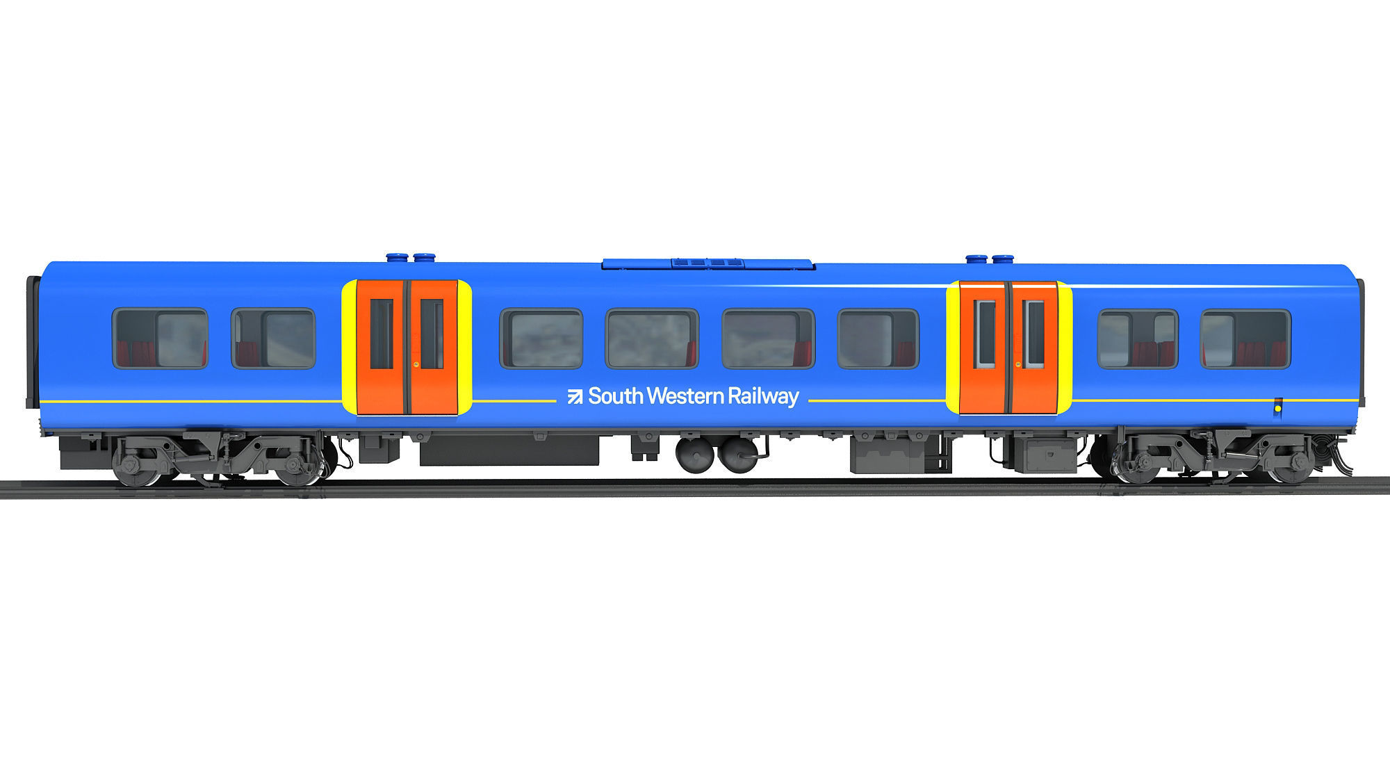 South West Rail Class Passenger Car 3D model_9