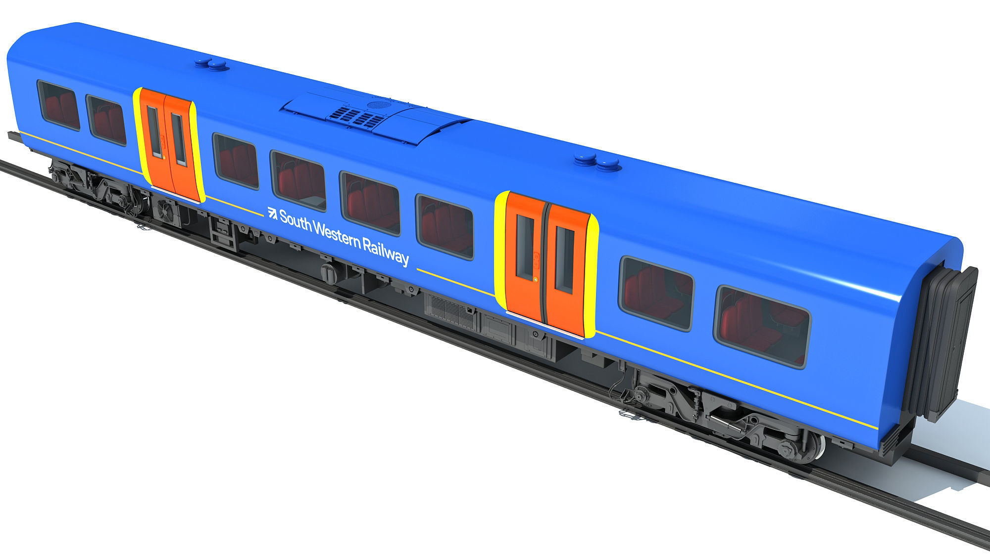 South West Rail Class Passenger Car 3D model_3