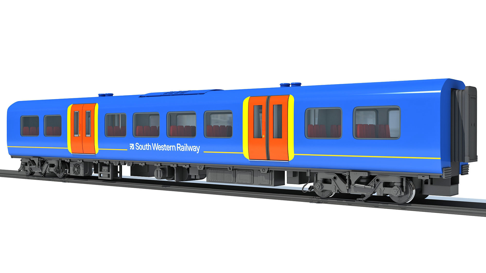 South West Rail Class Passenger Car 3D model_2