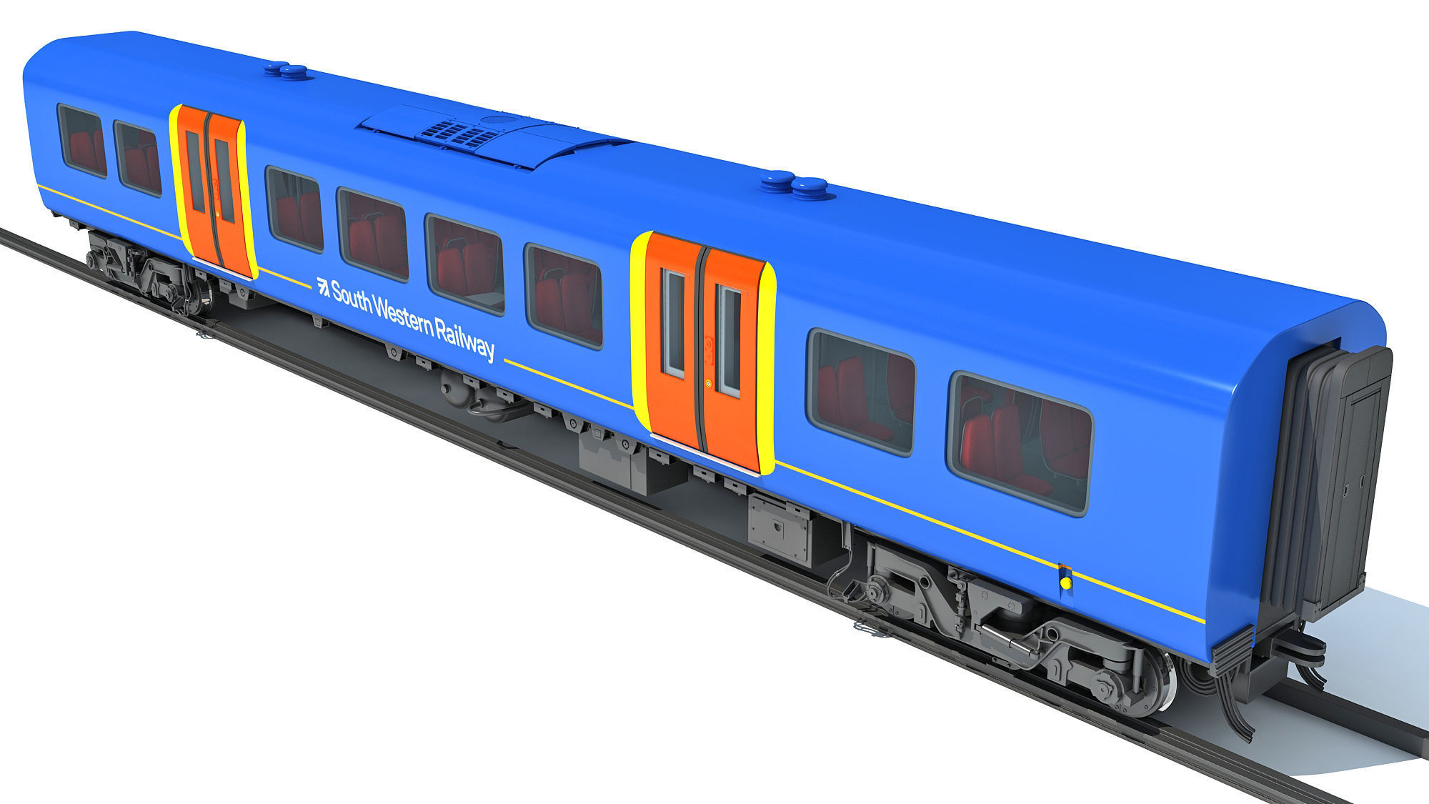 South West Rail Class Passenger Car 3D model_10