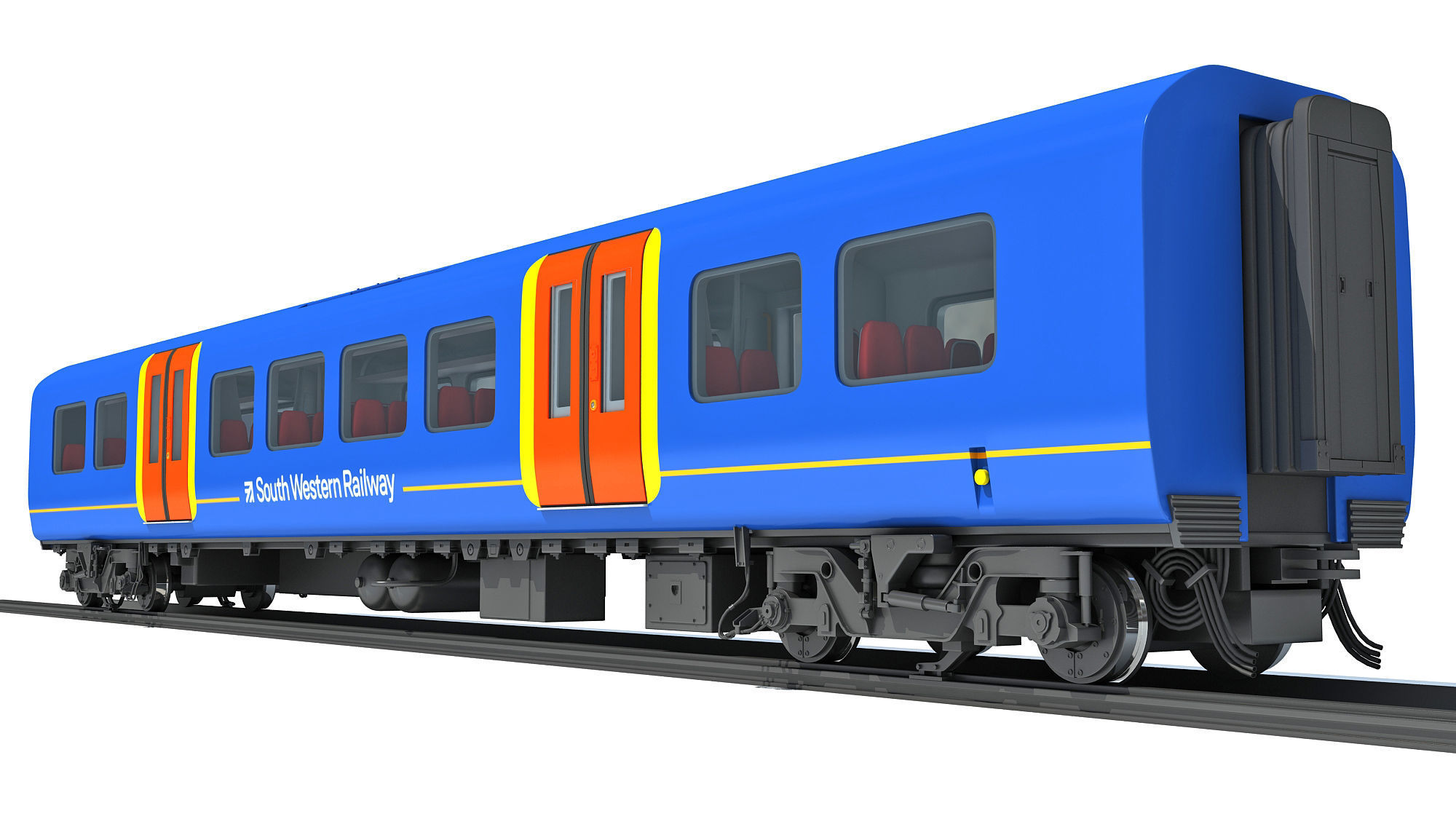 South West Rail Class Passenger Car 3D model_0