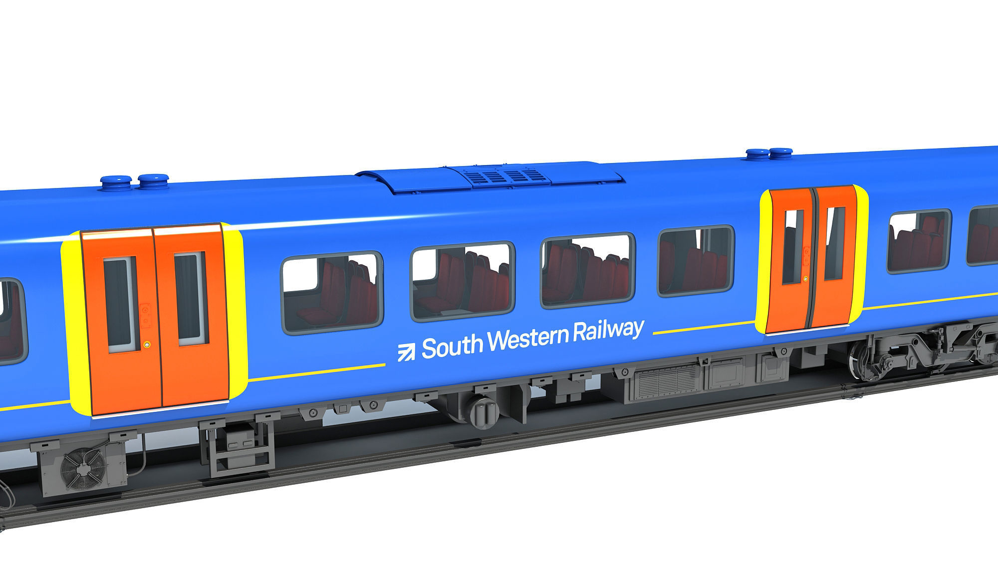 South West Rail Class Passenger Car 3D model_11