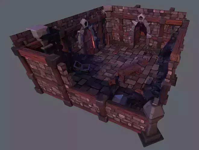 Old Dungeon Low-poly 3D model