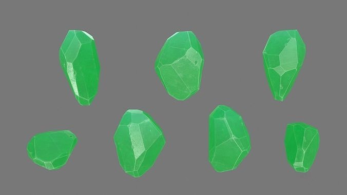 Crystal jade stone Low-poly 3D model