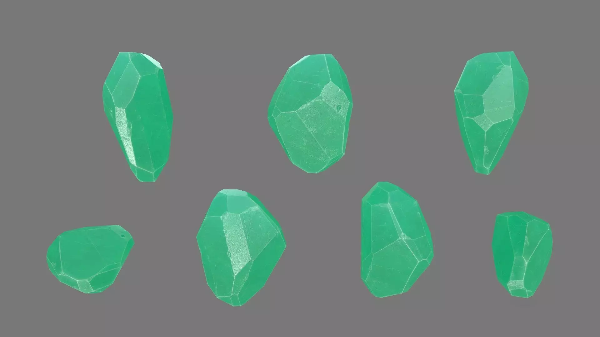 Crystal jade stone Low-poly 3D model_0