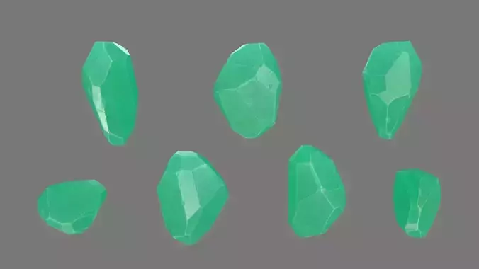 Crystal jade stone Low-poly 3D model