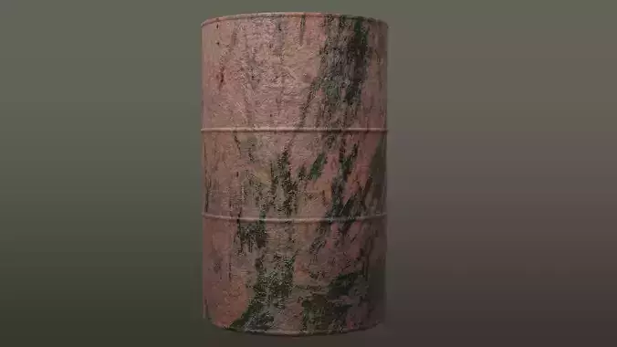 Rusted Oil Drum Low-poly 3D model