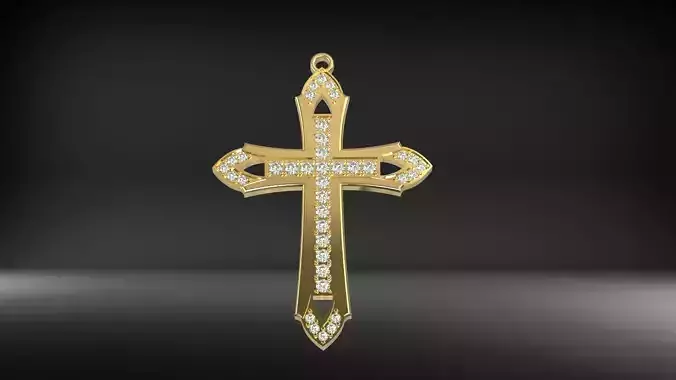 Cross pendant with gems