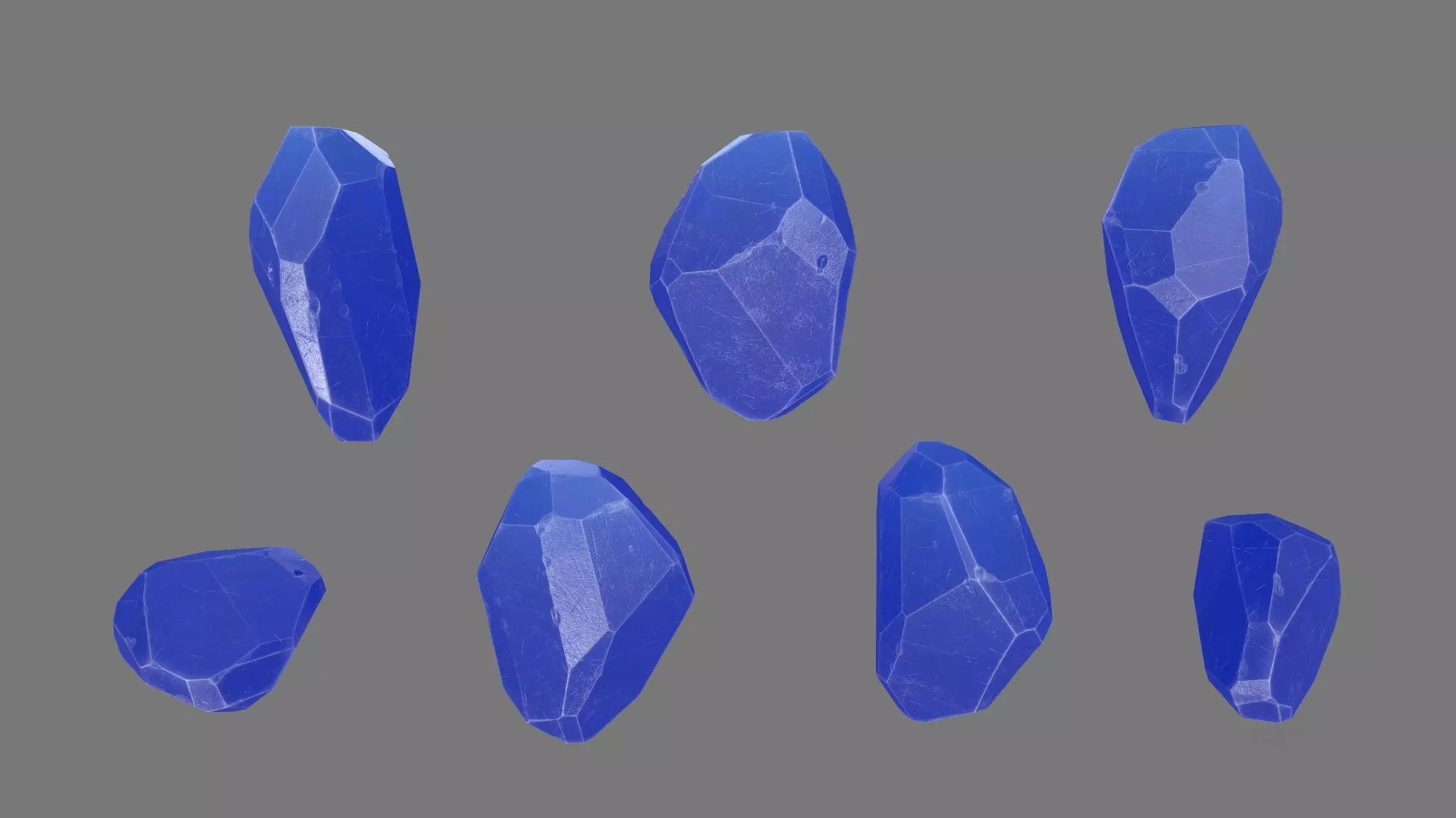 Crystal stone Low-poly 3D model_0