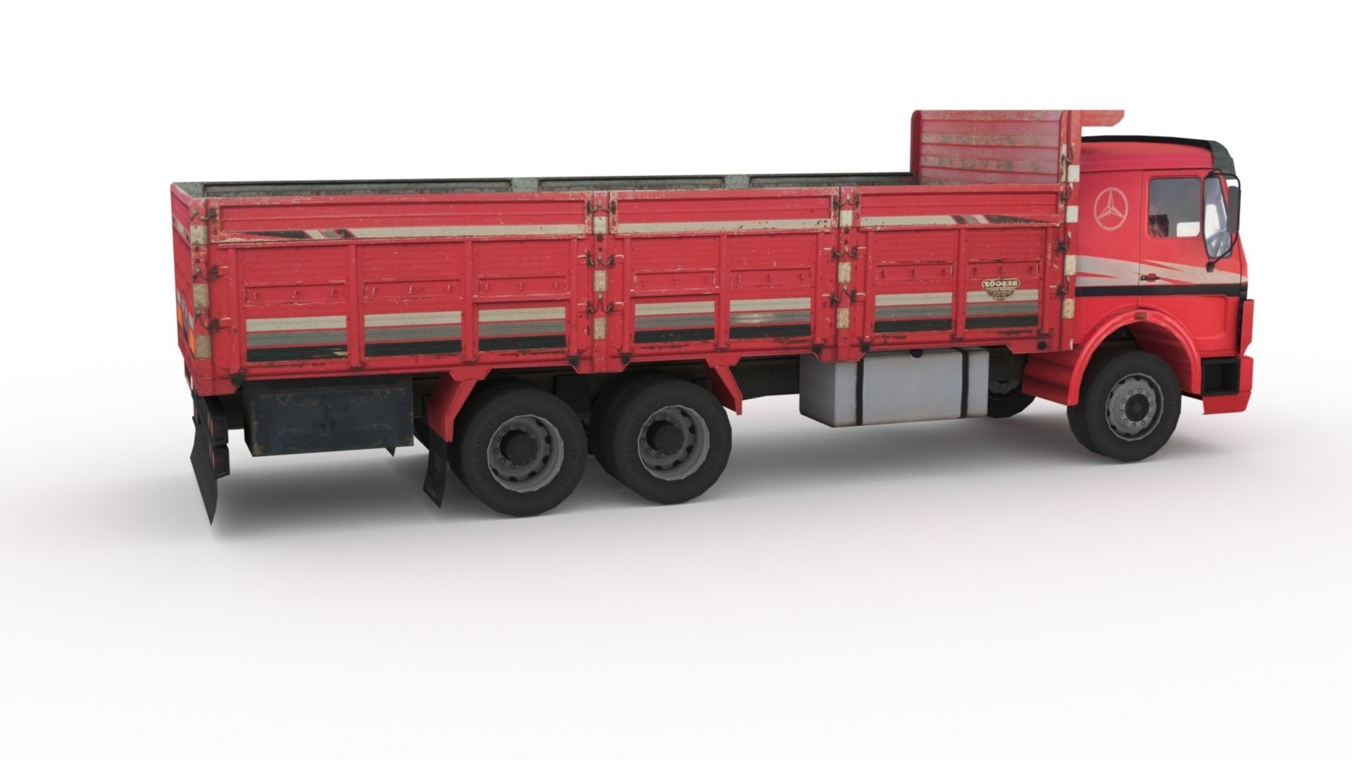 Low poly Mercedes-Benz 2521 Truck  Low-poly 3D model_8
