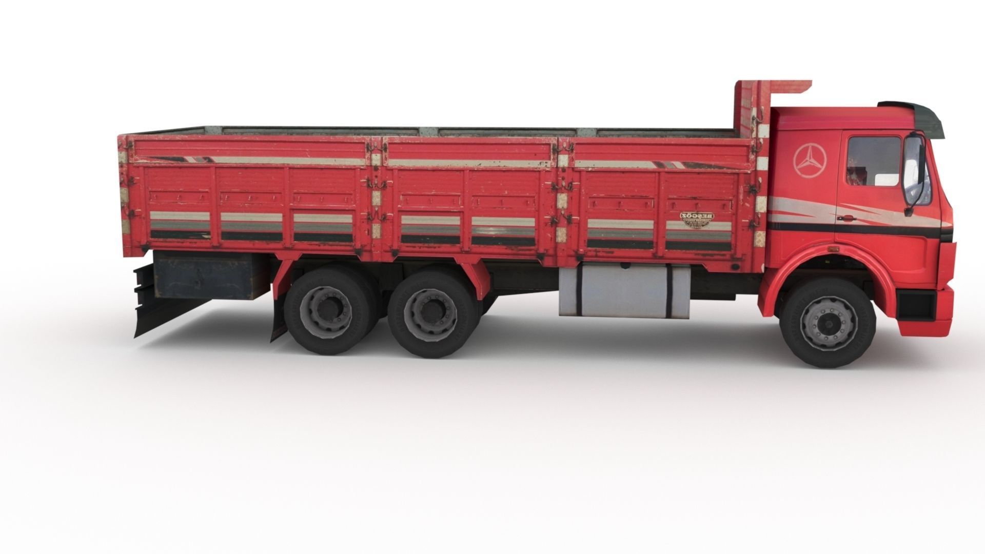 Low poly Mercedes-Benz 2521 Truck  Low-poly 3D model_7