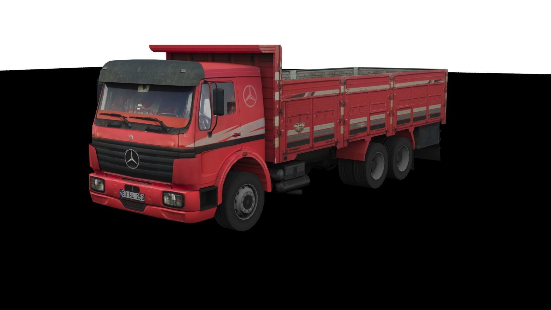 Low poly Mercedes-Benz 2521 Truck  Low-poly 3D model_57
