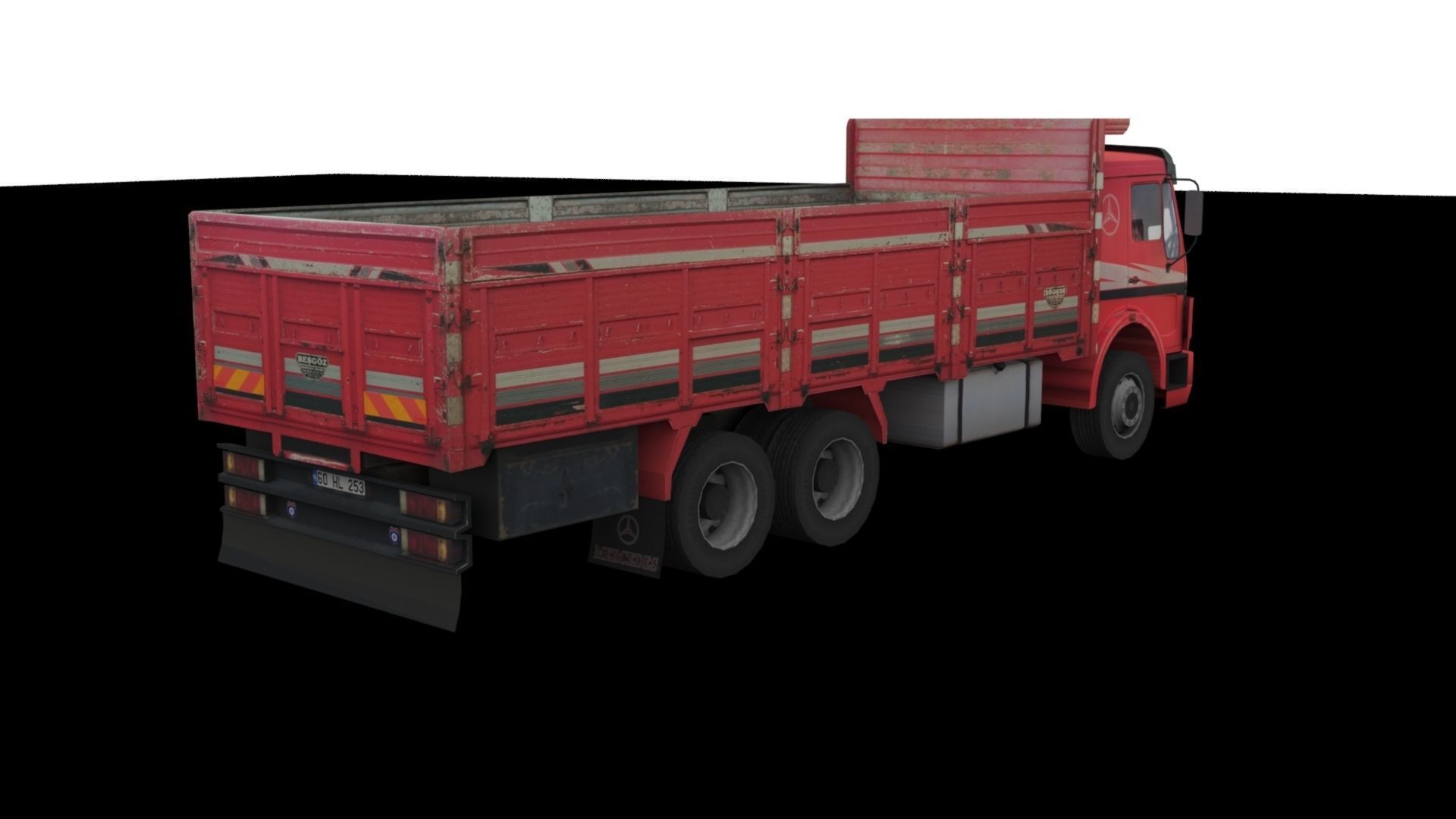 Low poly Mercedes-Benz 2521 Truck  Low-poly 3D model_49