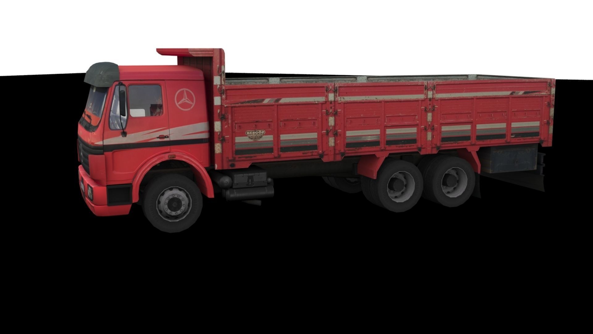 Low poly Mercedes-Benz 2521 Truck  Low-poly 3D model_55
