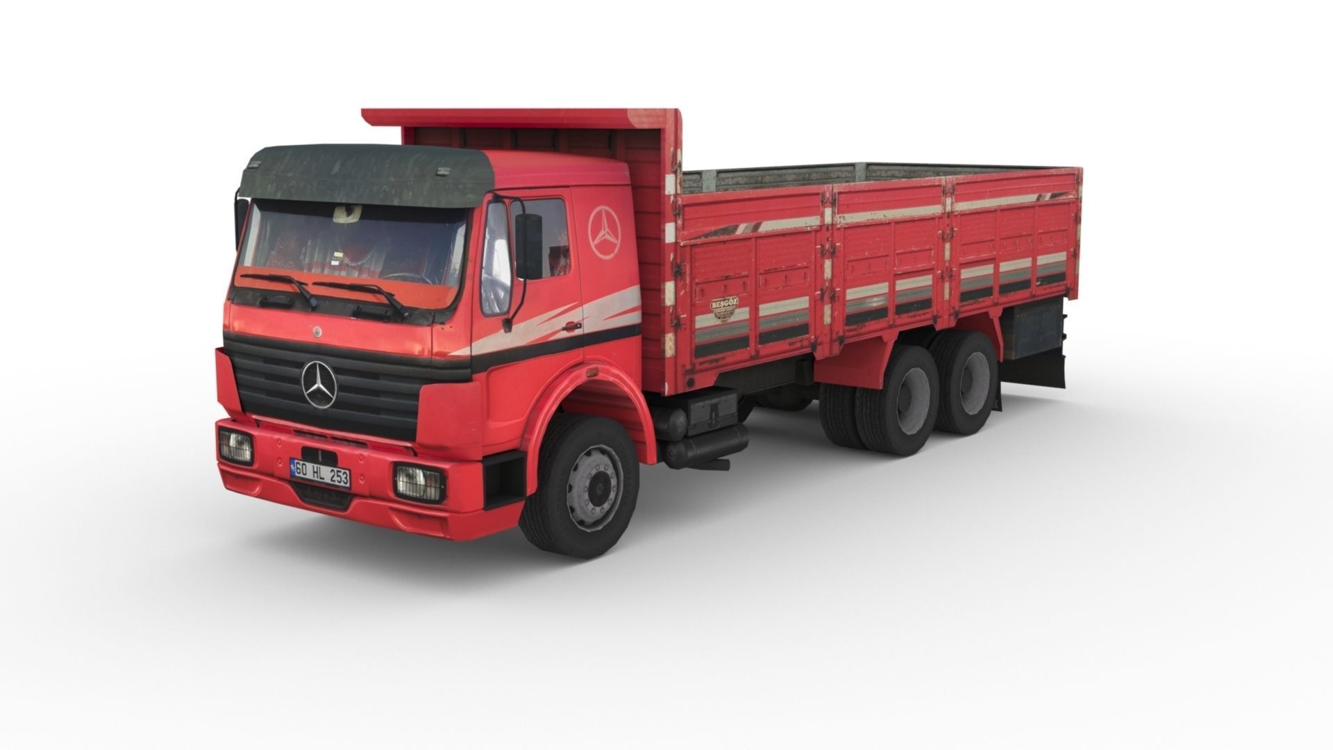 Low poly Mercedes-Benz 2521 Truck  Low-poly 3D model_37