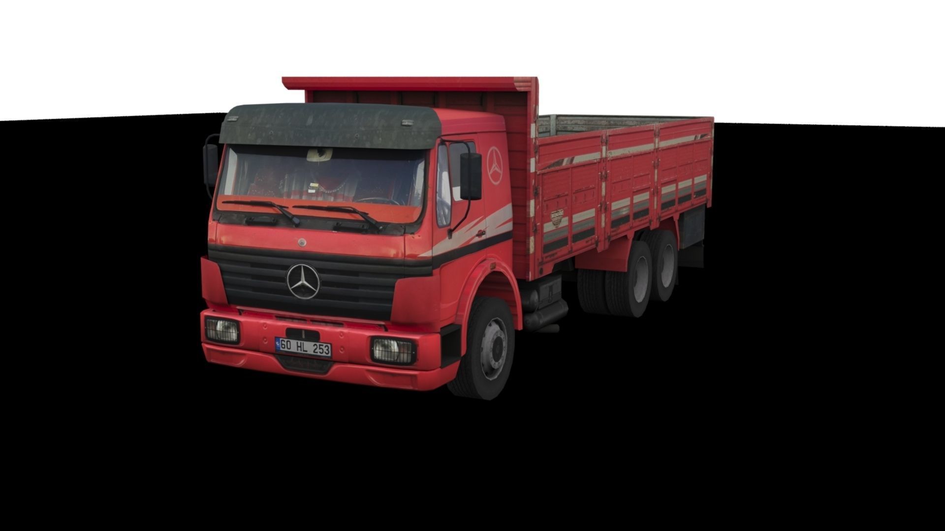 Low poly Mercedes-Benz 2521 Truck  Low-poly 3D model_41