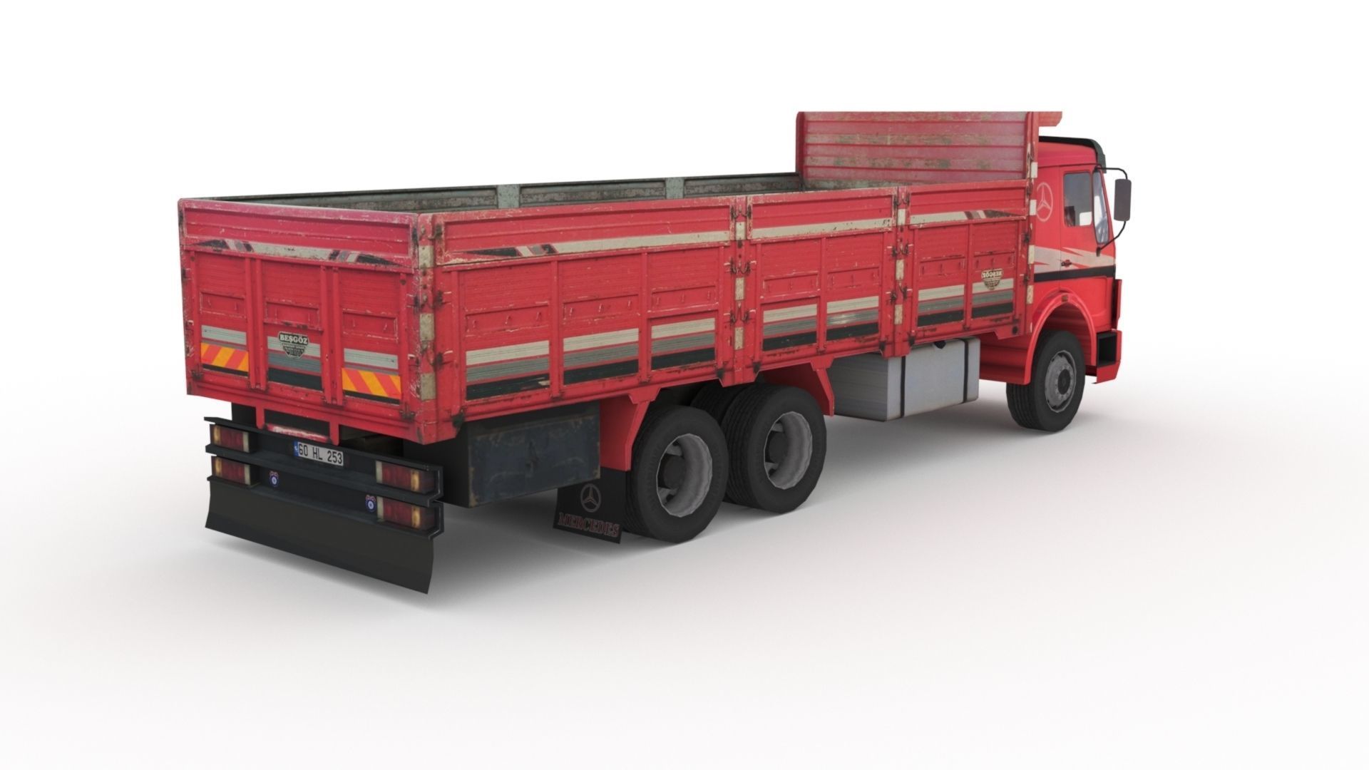 Low poly Mercedes-Benz 2521 Truck  Low-poly 3D model_9