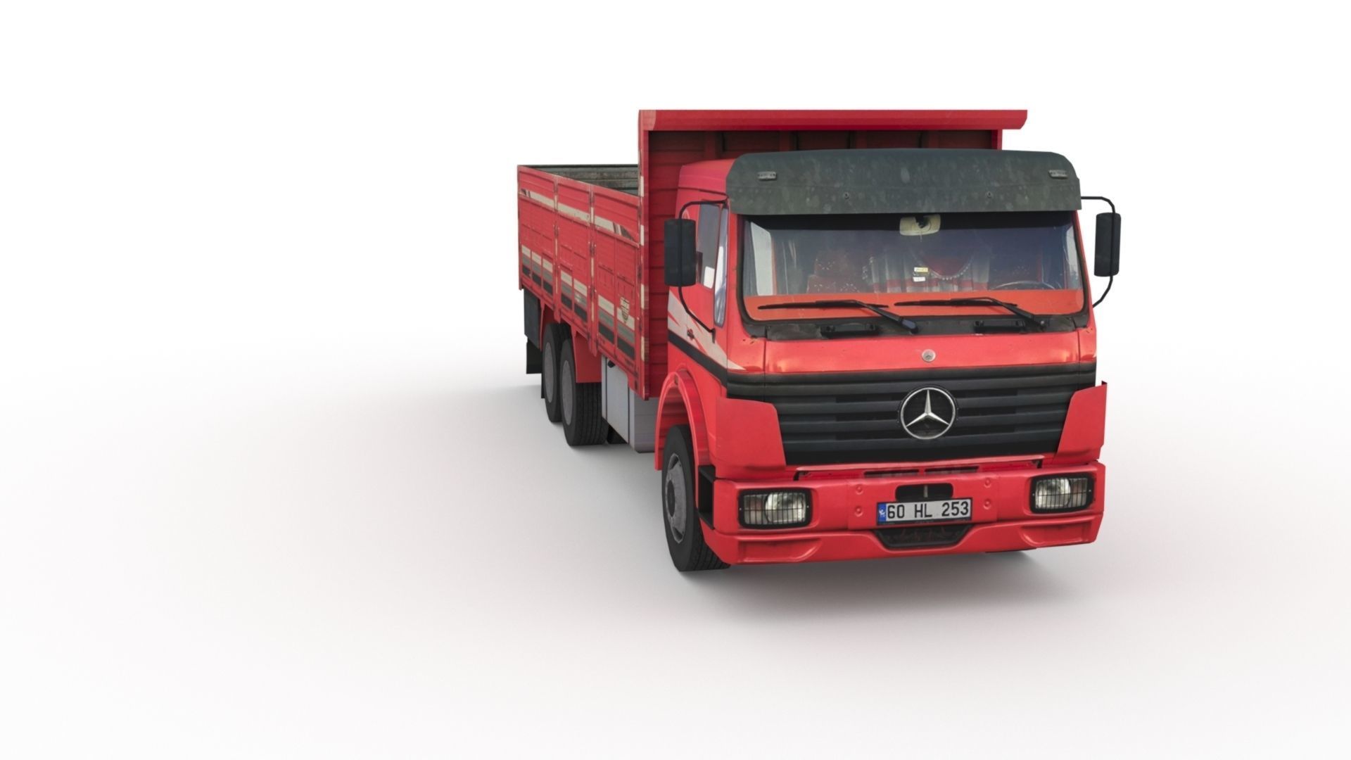 Low poly Mercedes-Benz 2521 Truck  Low-poly 3D model_4