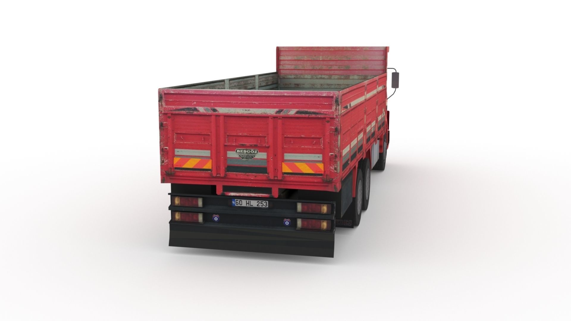 Low poly Mercedes-Benz 2521 Truck  Low-poly 3D model_10