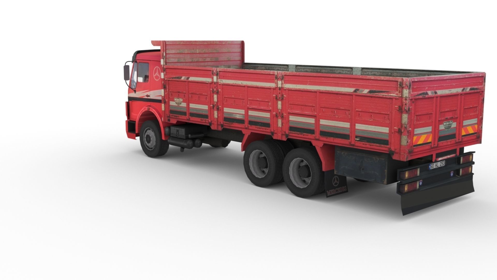 Low poly Mercedes-Benz 2521 Truck  Low-poly 3D model_32