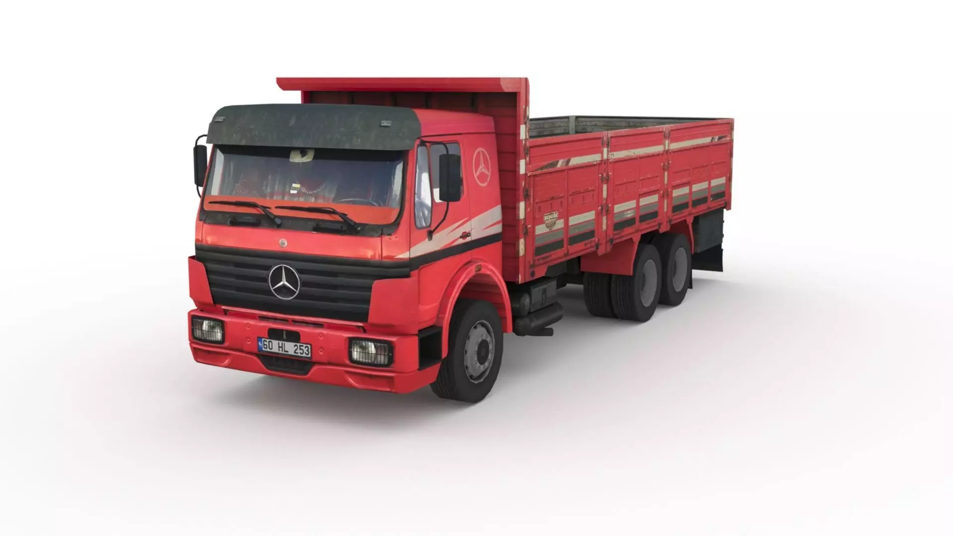 Low poly Mercedes-Benz 2521 Truck  Low-poly 3D model_0