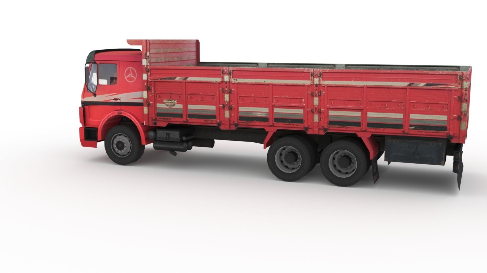 Low poly Mercedes-Benz 2521 Truck  Low-poly 3D model_13