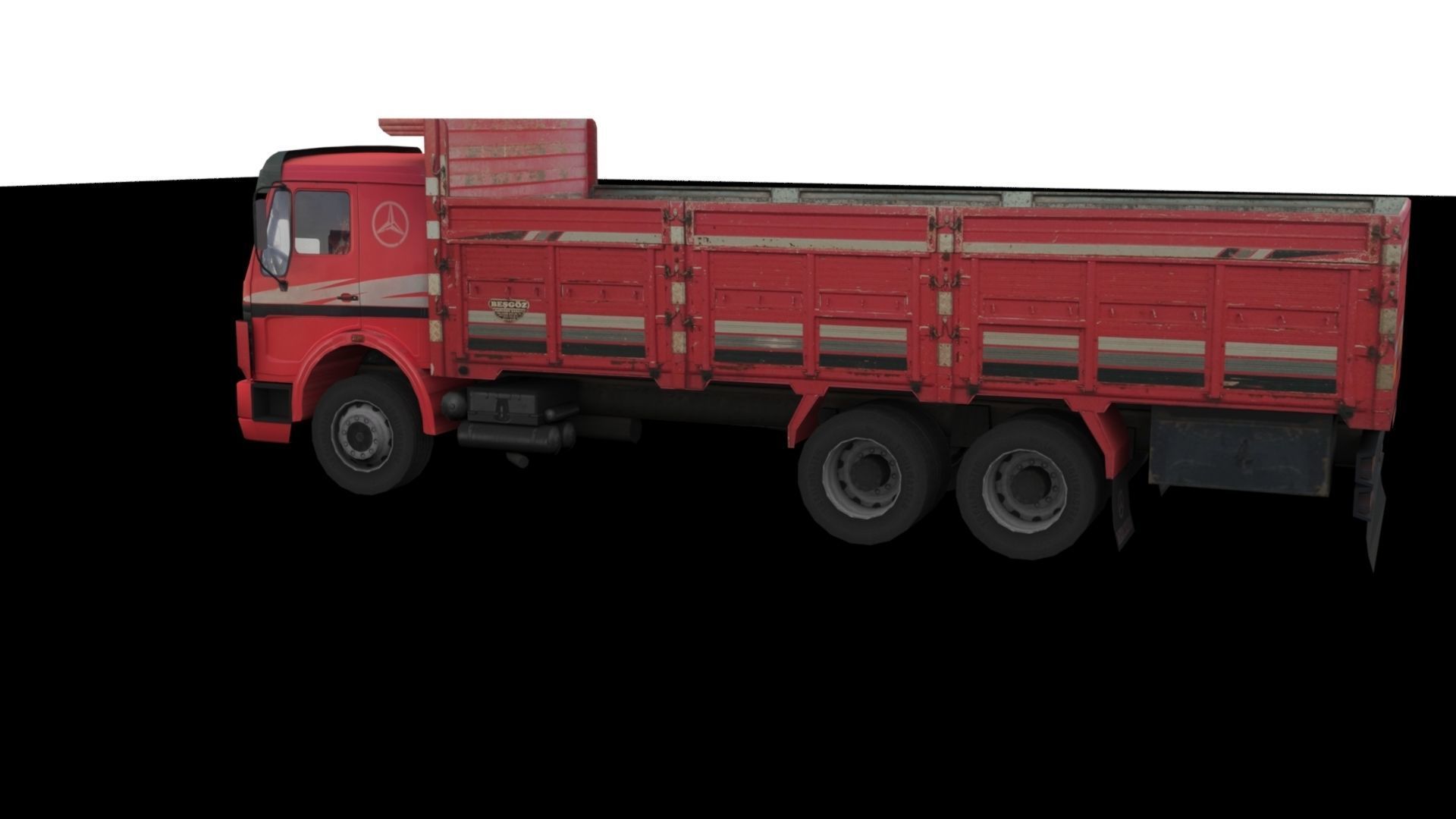 Low poly Mercedes-Benz 2521 Truck  Low-poly 3D model_53