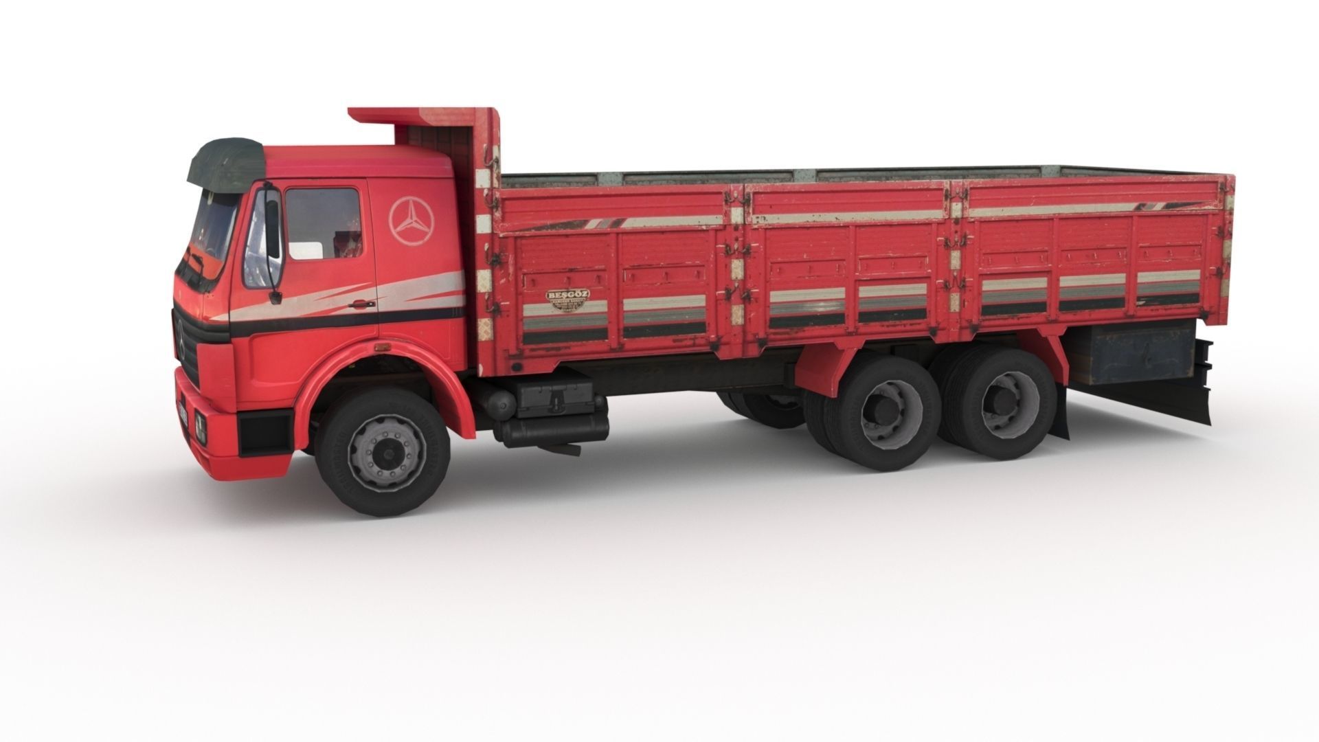 Low poly Mercedes-Benz 2521 Truck  Low-poly 3D model_15
