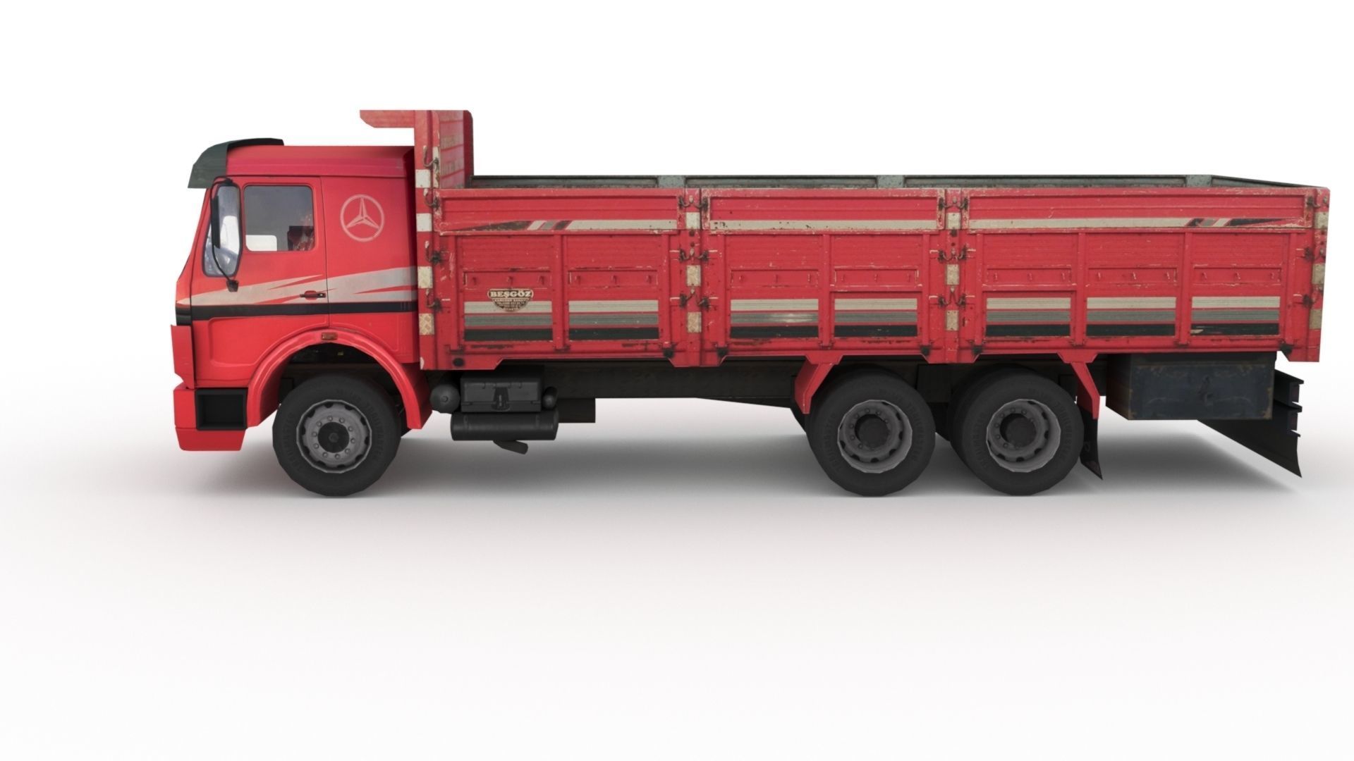 Low poly Mercedes-Benz 2521 Truck  Low-poly 3D model_14