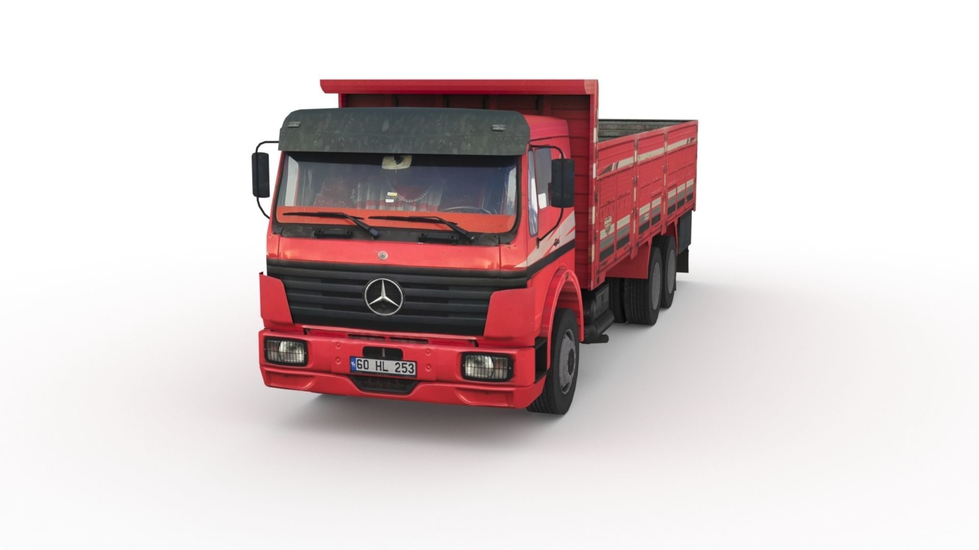 Low poly Mercedes-Benz 2521 Truck  Low-poly 3D model_2