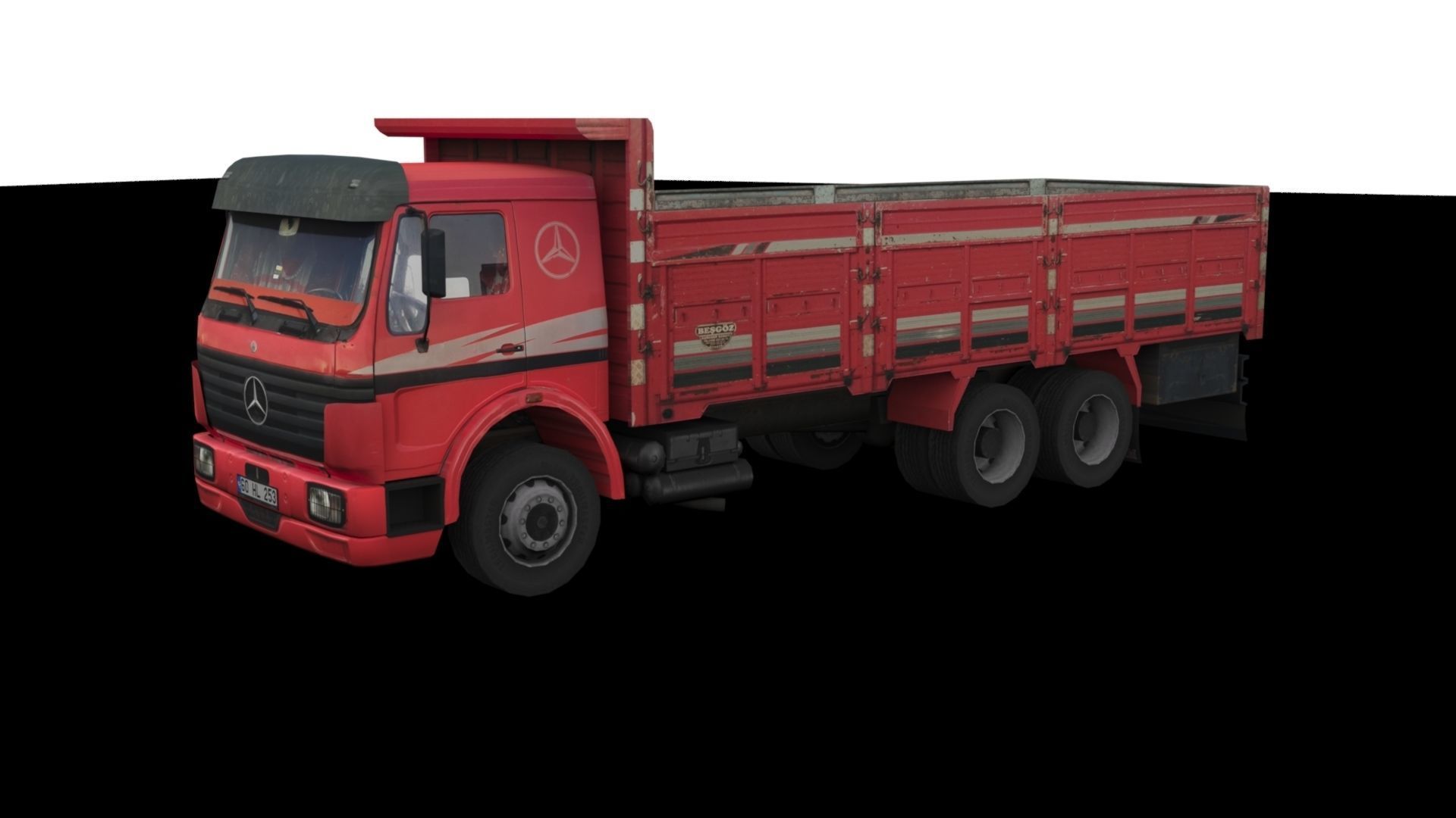 Low poly Mercedes-Benz 2521 Truck  Low-poly 3D model_56