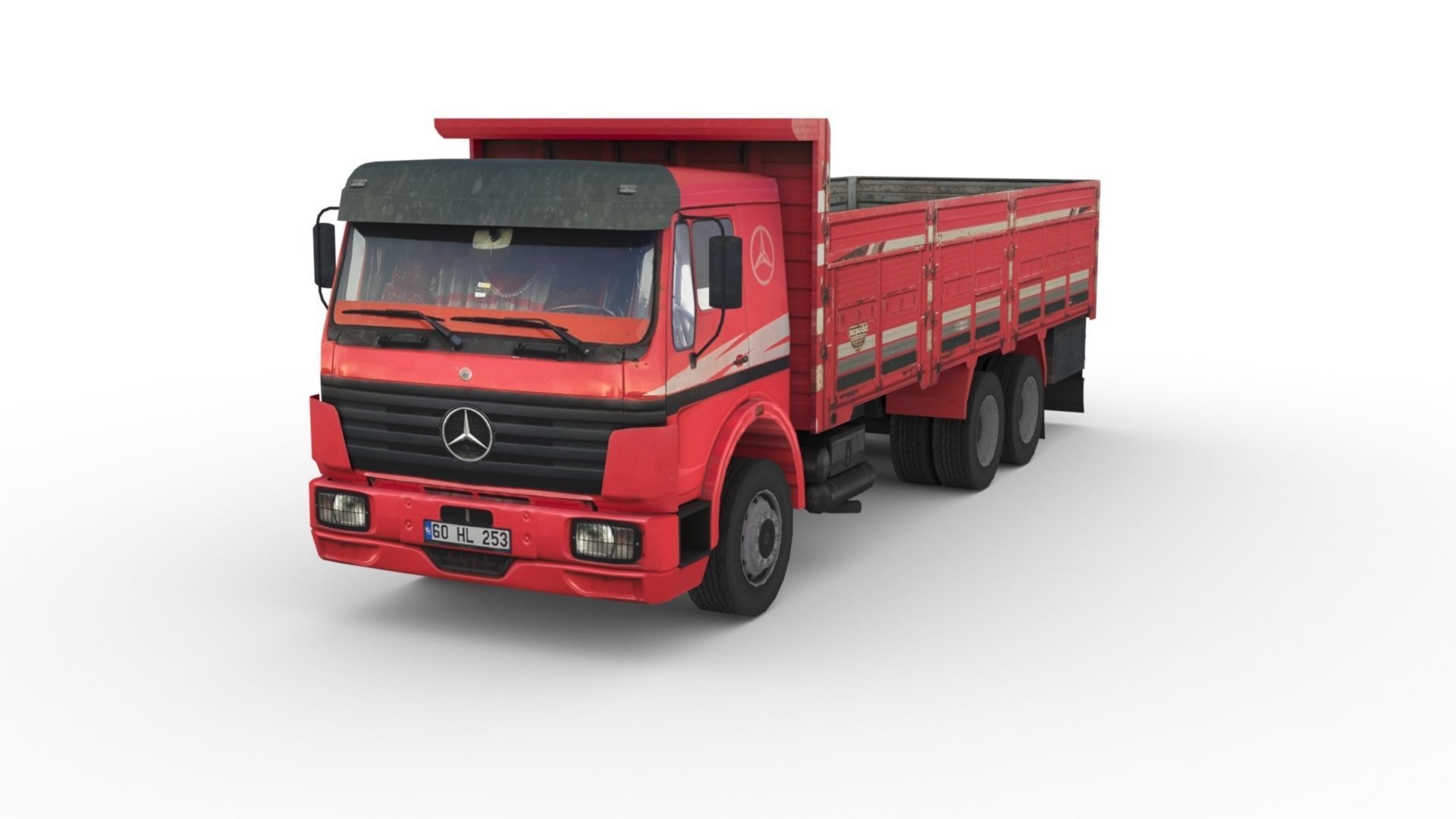 Low poly Mercedes-Benz 2521 Truck  Low-poly 3D model_21