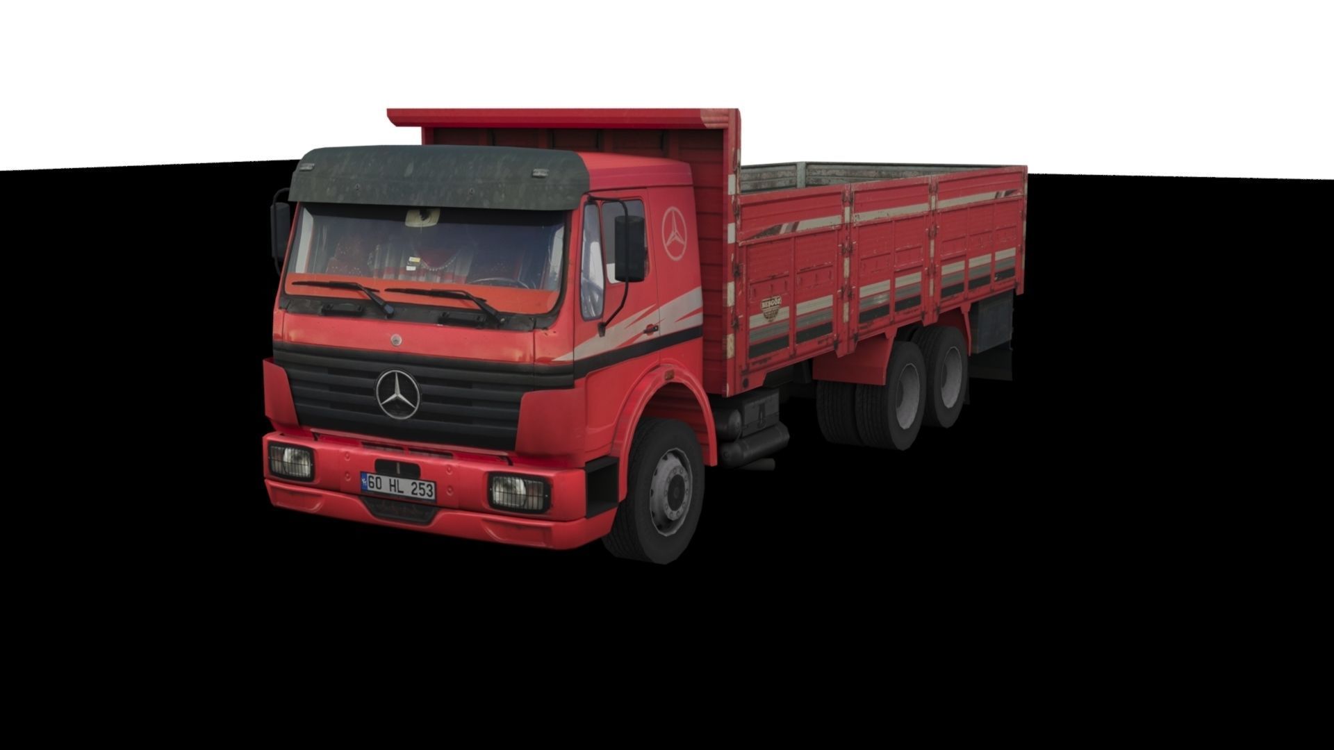 Low poly Mercedes-Benz 2521 Truck  Low-poly 3D model_40