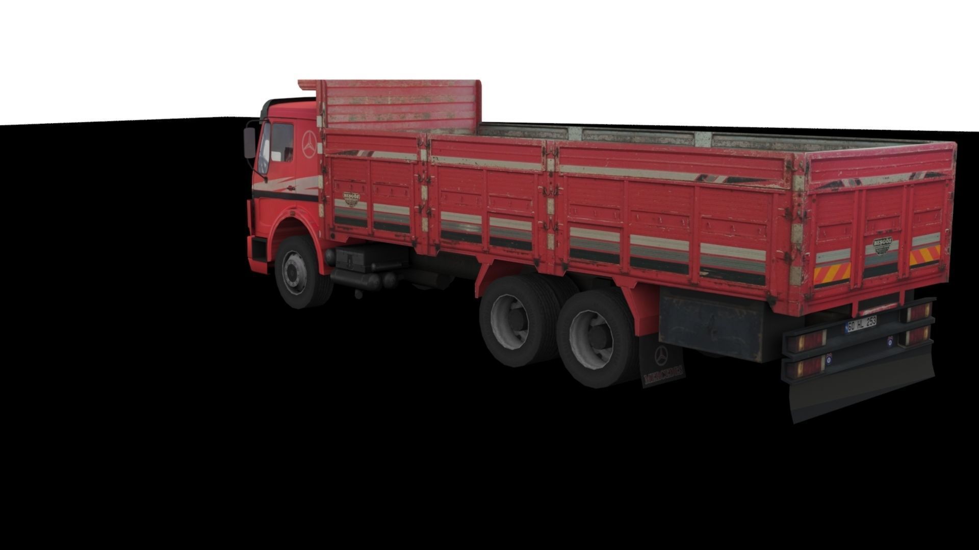 Low poly Mercedes-Benz 2521 Truck  Low-poly 3D model_52