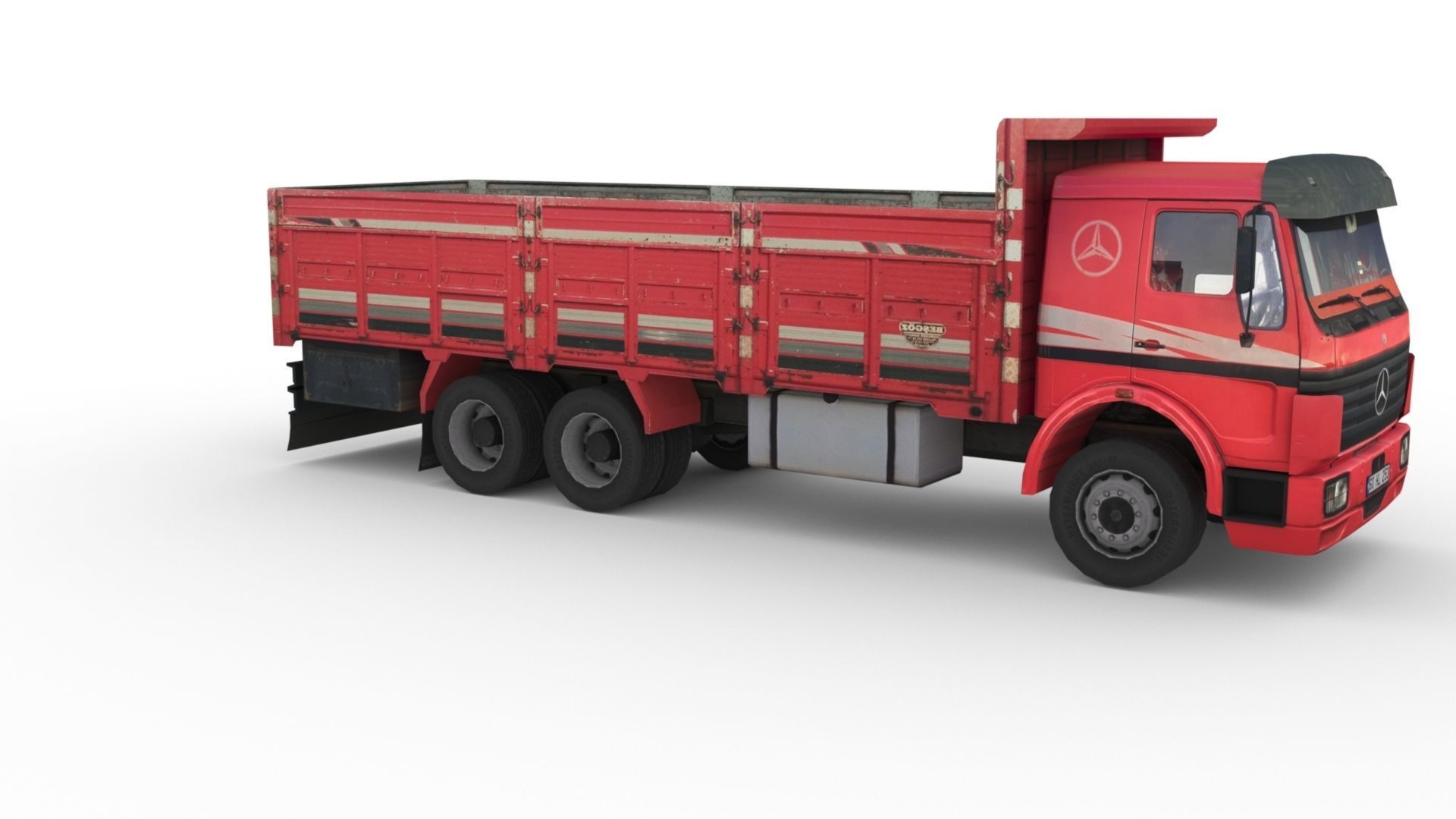 Low poly Mercedes-Benz 2521 Truck  Low-poly 3D model_26
